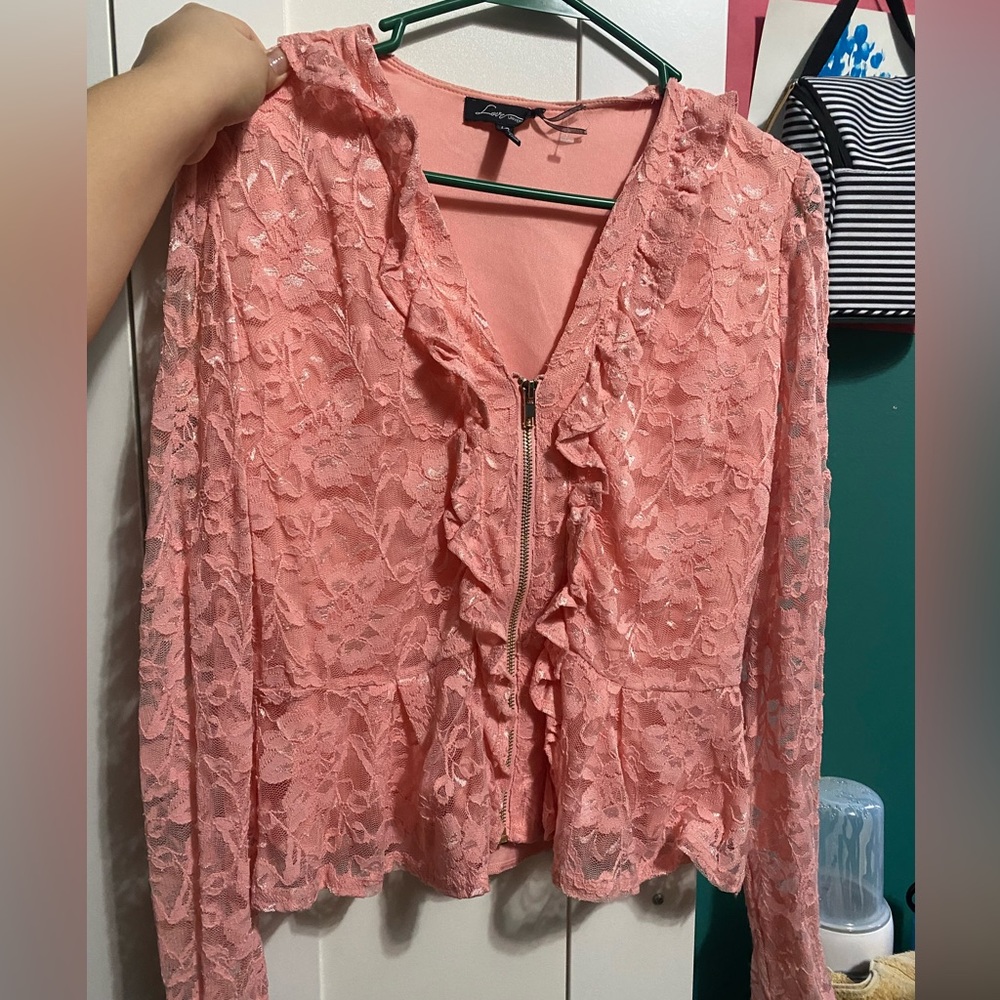 Pink Flower Blazer For Dressy Nights or Casual Days